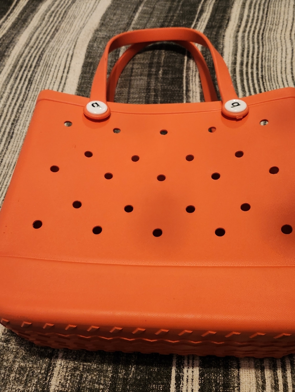 Bogg Bag Orange Women's Tote Bag - Waterproof, Pool & Shore Perforated Carryall